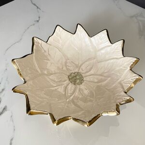 Gold Snow Poinsettia Bowl by Julia Knight